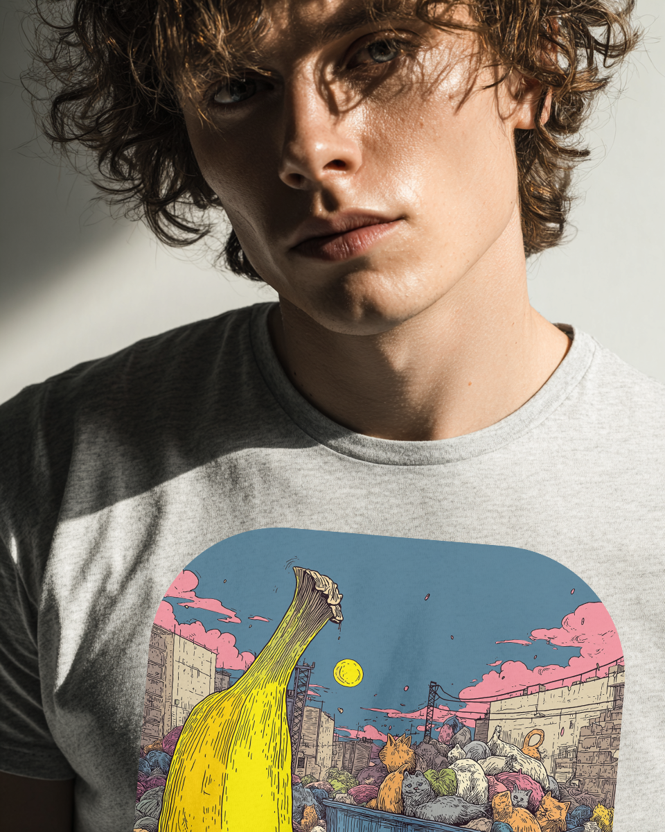 Camiseta Unisex "homeless banana" Heavy Cotton 180 g — Gris ceniza | Edición TAV®