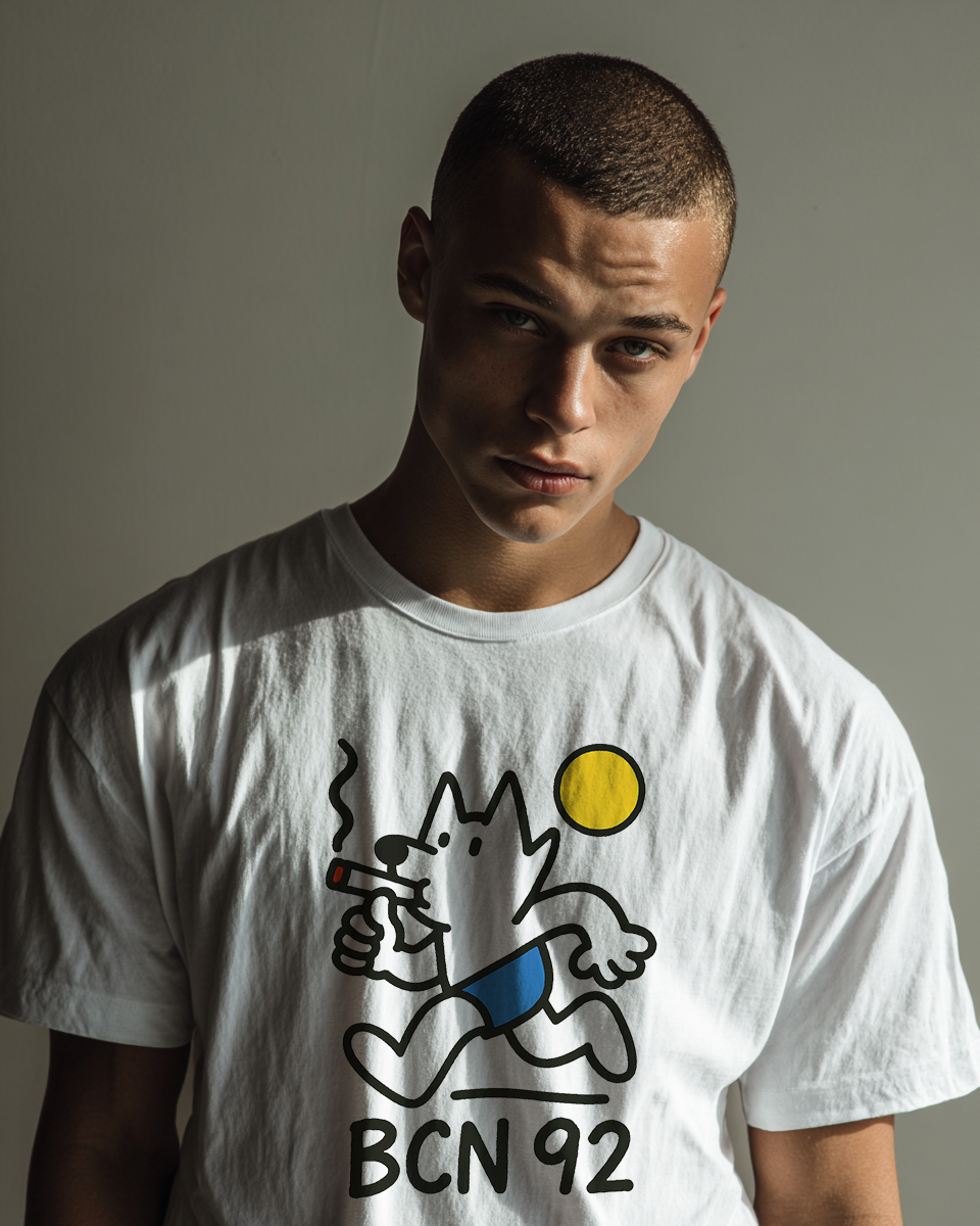 Camiseta "BCN92" de cuello redondo unisex alta densidad