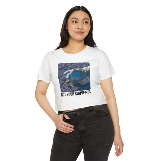 Crop Top estilo festival "Not Your Souvenir" Unisex Premium