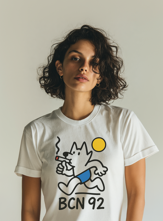 Camiseta Unisex "BCN '92" Heavy Cotton 180 g — Blanco | Edición TAV®