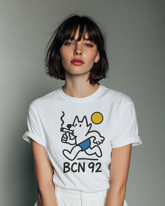 Camiseta "BCN92" de cuello redondo unisex alta densidad