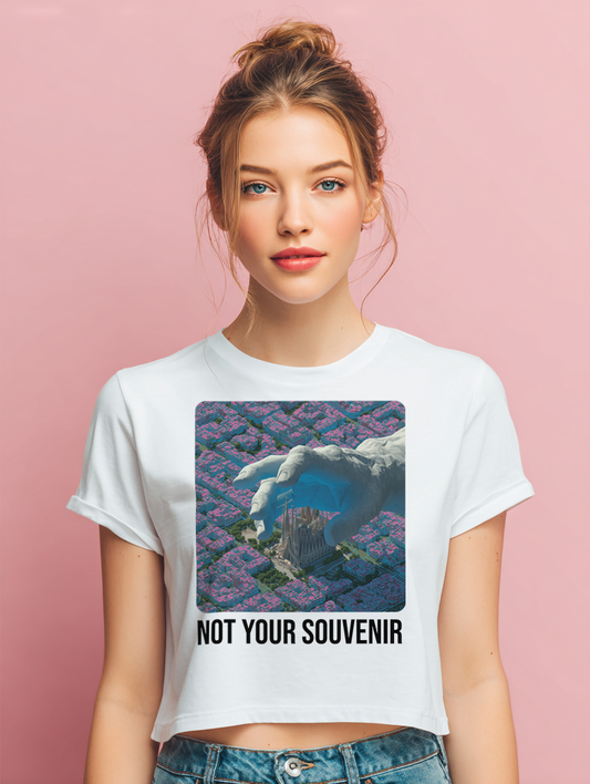 Crop Top estilo festival "Not Your Souvenir" Unisex Premium