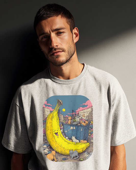 Camiseta Unisex "homeless banana" Heavy Cotton 180 g — Gris ceniza | Edición TAV®