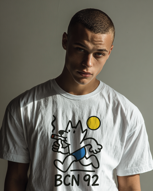Camiseta "BCN92" de cuello redondo unisex alta densidad