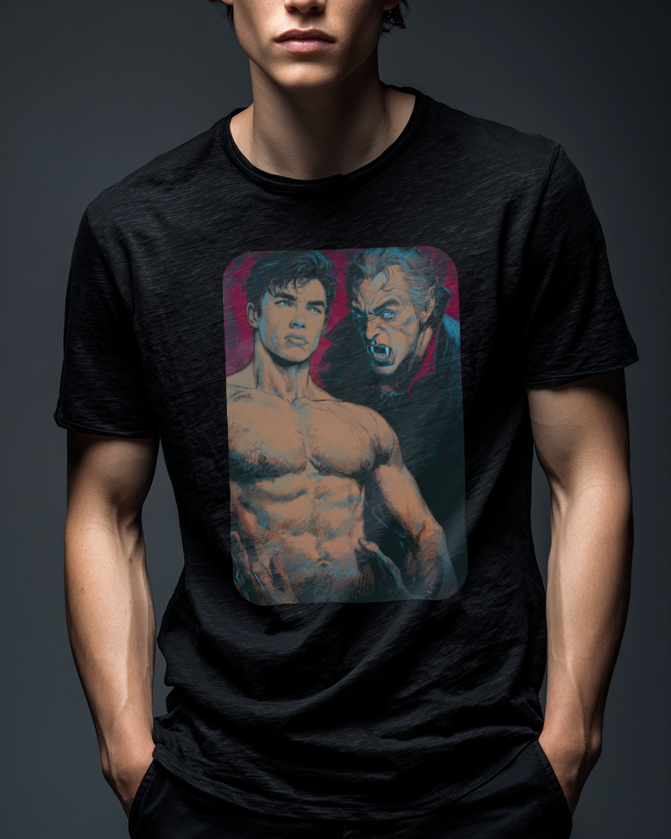 Camiseta Unisex "VAMPIRE & TWINK" Heavy Cotton 180 g — Negro | Edición TAV®